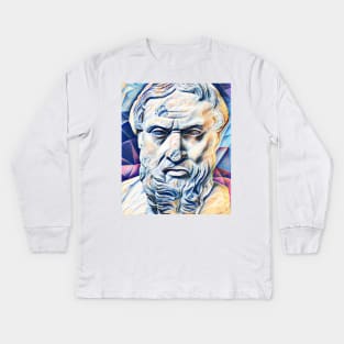 Herodotus Portrait | Herodotus Artwork 12 Kids Long Sleeve T-Shirt